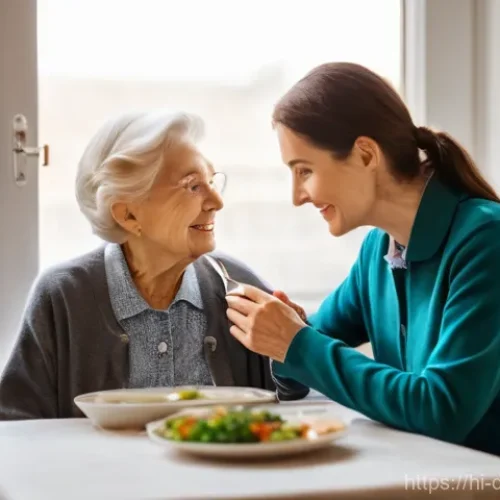 Home 25 치매관리사 필기시험 과목별 공부법 - **Prompt:** A compassionate caregiver, fully clothed in comfortable yet professional attire, gently ...