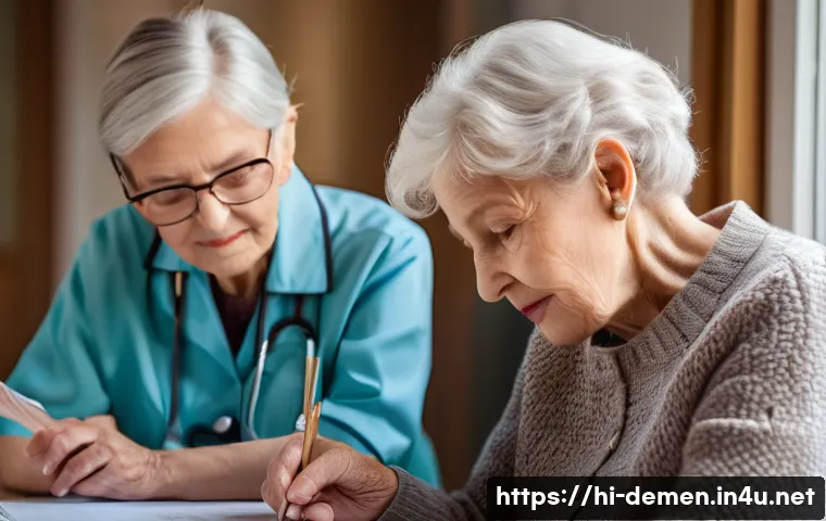 치매관리사 직무에 적합한 성향 - Here are three detailed image generation prompts in English, focusing on the themes of dementia care...